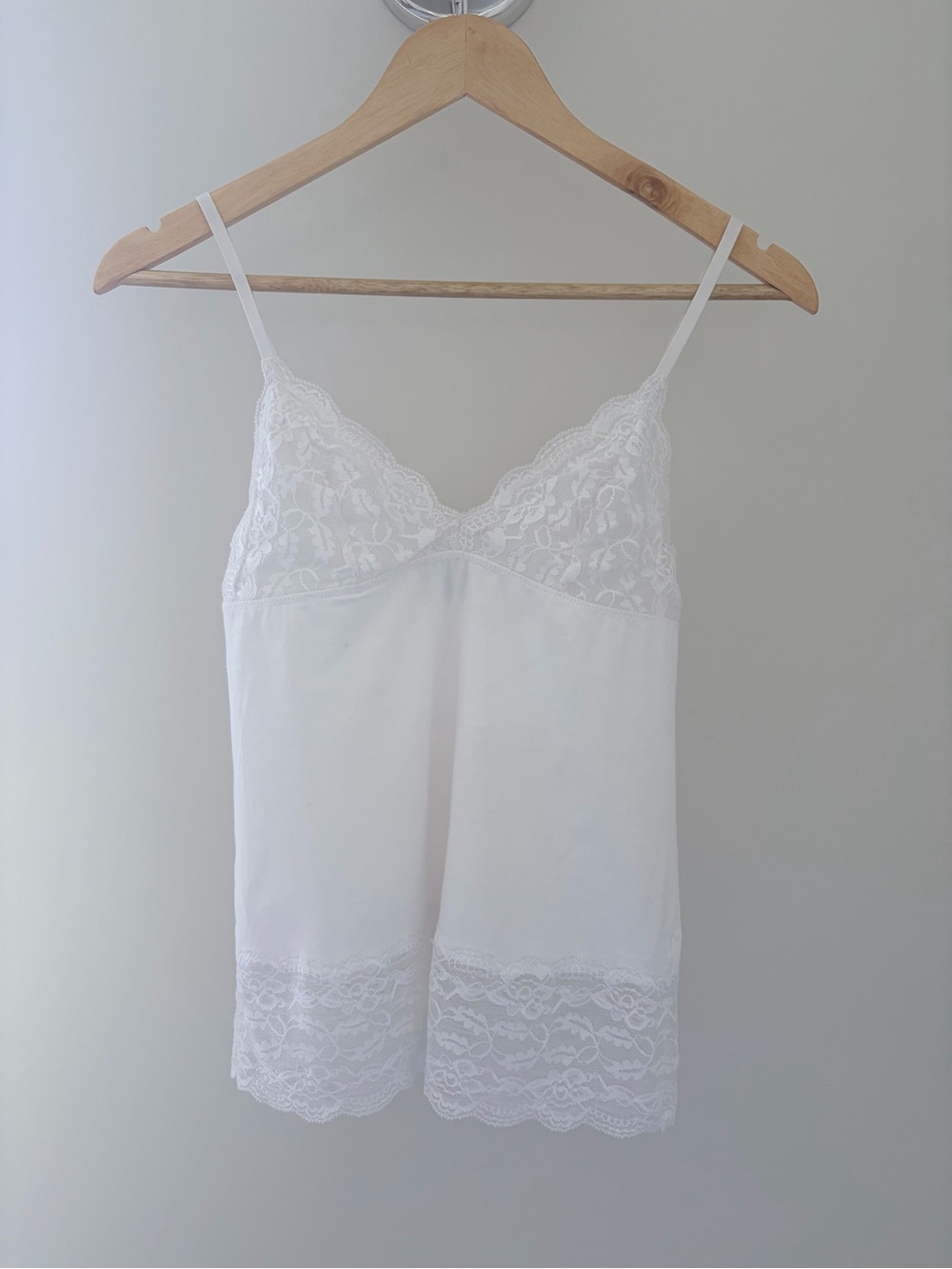 Cosabella Cotton White Lace-Trim Camisole